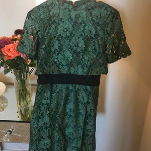 Green and black lace Topshop mini dress